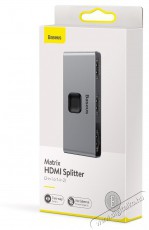 Baseus CAHUB-BC0G Kétirányú HDMI - 2x HDMI elosztó 4K / 30 Hz, szürke Tv kiegészítők - Kivetítő kiegészítő - 408596