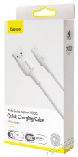 Baseus CATSW-G02 USB/USB-C adat- és töltőkábel, VOOC Quick Charge 3.0 gyorstöltés, 5A, 2m, fehér Mobil / Kommunikáció / Smart - Mobiltelefon kiegészítő / tok - Kábel / átalakító - 408655