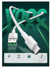 Baseus CATSW-G02 USB/USB-C adat- és töltőkábel, VOOC Quick Charge 3.0 gyorstöltés, 5A, 2m, fehér Mobil / Kommunikáció / Smart - Mobiltelefon kiegészítő / tok - Kábel / átalakító - 408655