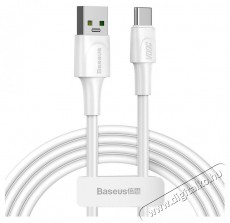 Baseus CATSW-G02 USB/USB-C adat- és töltőkábel, VOOC Quick Charge 3.0 gyorstöltés, 5A, 2m, fehér Mobil / Kommunikáció / Smart - Mobiltelefon kiegészítő / tok - Kábel / átalakító - 408655