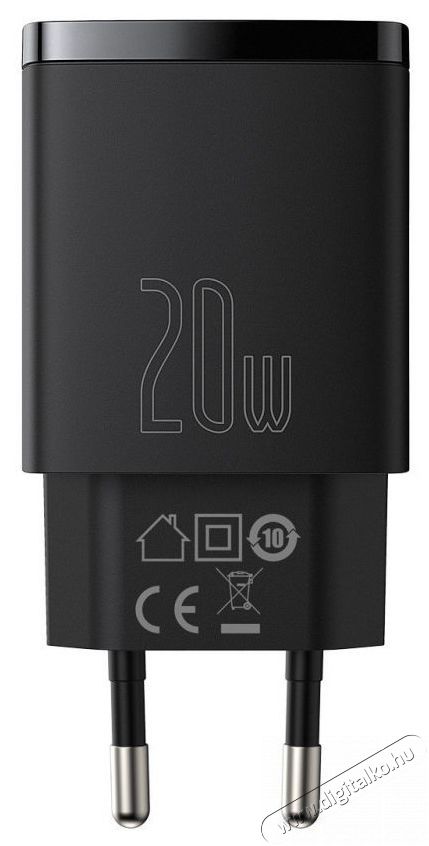 Baseus CCXJ-B01 Compact hálózati töltő USB Type-C / USB-A 20W 3A QC3.0 - Fekete Akkuk és töltők - Li-ion akkumulátor és töltő (gyári) - Töltő / hálózati adapter - 408659