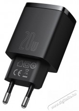 Baseus CCXJ-B01 Compact hálózati töltő USB Type-C / USB-A 20W 3A QC3.0 - Fekete Akkuk és töltők - Li-ion akkumulátor és töltő (gyári) - Töltő / hálózati adapter - 408659