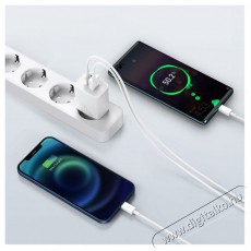 Baseus CCXJ-B02 Compact hálózati töltő USB Type-C / USB-A 20W 3A QC3.0 - Fehér Akkuk és töltők - Li-ion akkumulátor és töltő (gyári) - Töltő / hálózati adapter - 408660