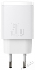 Baseus CCXJ-B02 Compact hálózati töltő USB Type-C / USB-A 20W 3A QC3.0 - Fehér Akkuk és töltők - Li-ion akkumulátor és töltő (gyári) - Töltő / hálózati adapter - 408660