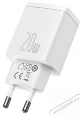 Baseus CCXJ-B02 Compact hálózati töltő USB Type-C / USB-A 20W 3A QC3.0 - Fehér Akkuk és töltők - Li-ion akkumulátor és töltő (gyári) - Töltő / hálózati adapter - 408660