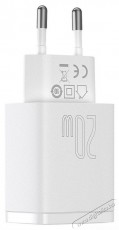Baseus CCXJ-B02 Compact hálózati töltő USB Type-C / USB-A 20W 3A QC3.0 - Fehér Akkuk és töltők - Li-ion akkumulátor és töltő (gyári) - Töltő / hálózati adapter - 408660