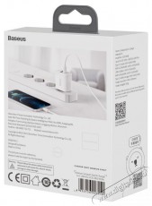 Baseus CCXJ-B02 Compact hálózati töltő USB Type-C / USB-A 20W 3A QC3.0 - Fehér Akkuk és töltők - Li-ion akkumulátor és töltő (gyári) - Töltő / hálózati adapter - 408660