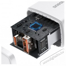 Baseus CCXJ-B02 Compact hálózati töltő USB Type-C / USB-A 20W 3A QC3.0 - Fehér Akkuk és töltők - Li-ion akkumulátor és töltő (gyári) - Töltő / hálózati adapter - 408660