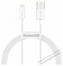 Baseus Lightning Superior Series kábel, Gyors töltés, Adatkábel 2.4A, 1m, fehér (CALYS-A02) Mobil / Kommunikáció / Smart - Mobiltelefon kiegészítő / tok - Kábel / átalakító - 408687