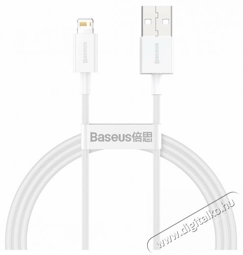 Baseus Lightning Superior Series kábel, Gyors töltés, Adatkábel 2.4A, 1m, fehér (CALYS-A02) Mobil / Kommunikáció / Smart - Mobiltelefon kiegészítő / tok - Kábel / átalakító - 408687