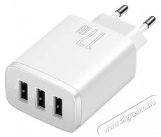 Baseus hálózati töltő, Compact töltő 3XUSB, 17W, EU, fehér (CCXJ020102) Mobil / Kommunikáció / Smart - Mobiltelefon kiegészítő / tok - Hálózati-, autós töltő - 476194