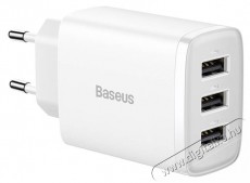 Baseus hálózati töltő, Compact töltő 3XUSB, 17W, EU, fehér (CCXJ020102) Mobil / Kommunikáció / Smart - Mobiltelefon kiegészítő / tok - Hálózati-, autós töltő - 476194