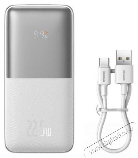 Baseus PPBD040002 Bipow Pro 10000mAh fehér power bank Mobil / Kommunikáció / Smart - Powerbank / Külső akkumulátor és töltő - 496811