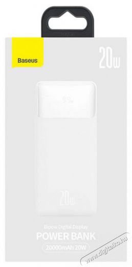 Baseus Bipow PPBD050302 20.000mAh, 20W, fehér (Micro-USB kábel, 25cm) kijelzős power bank Mobil / Kommunikáció / Smart - Powerbank / Külső akkumulátor és töltő - 496878