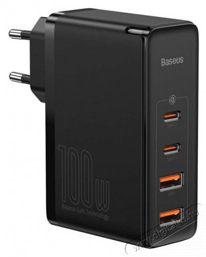 Baseus CCGAN2P-L01 GaN2 Pro 100W 2xUSB/2xUSB C fekete töltő Akkuk és töltők - Li-ion akkumulátor és töltő (gyári) - Töltő / hálózati adapter - 500203