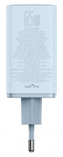 Baseus P10162701313-00 GAN6 Pro 65W kék hálózati gyorstöltő adapter Háztartás / Otthon / Kültér - Világítás / elektromosság - Hálózati elosztó / hosszabbító / adapter - 507868