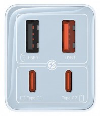 Baseus P10162701313-00 GAN6 Pro 65W kék hálózati gyorstöltő adapter Háztartás / Otthon / Kültér - Világítás / elektromosság - Hálózati elosztó / hosszabbító / adapter - 507868