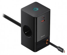 Baseus PSLR000301 PowerCombo 65W fekete h&aacute;l&oacute;zati t&ouml;ltő &eacute;s eloszt&oacute; Tv kieg&eacute;sz&iacute;tők - K&aacute;bel / csatlakoz&oacute; - Csatlakoz&oacute; / eloszt&oacute; / &aacute;talak&iacute;t&oacute; - 507869