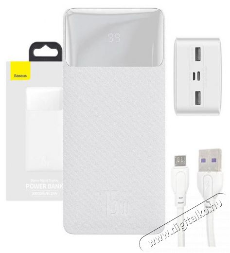 Baseus Bipow 30000mAh fehér powerbank Mobil / Kommunikáció / Smart - Powerbank / Külső akkumulátor és töltő - 508856