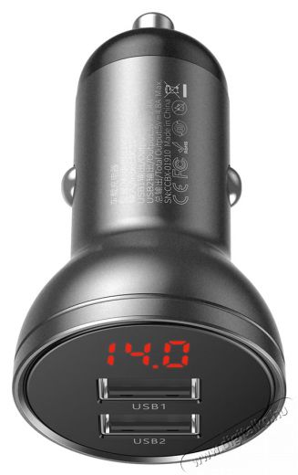 Baseus CCBX-0G 24W 4,8A 2xUSB szürke autós töltő Autóhifi / Autó felszerelés - Autós töltő / szivargyújtó adapter - 515844