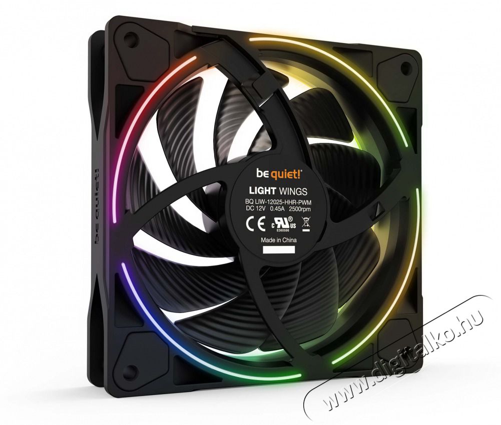 BE QUIET ! LIGHT WINGS 3db nagy sebess&eacute;gű 120mm PWM ARGB fekete ventil&aacute;tor Iroda &eacute;s sz&aacute;m&iacute;t&aacute;stechnika - Sz&aacute;m&iacute;t&oacute;g&eacute;p tartoz&eacute;k - Ventil&aacute;tor - 462678