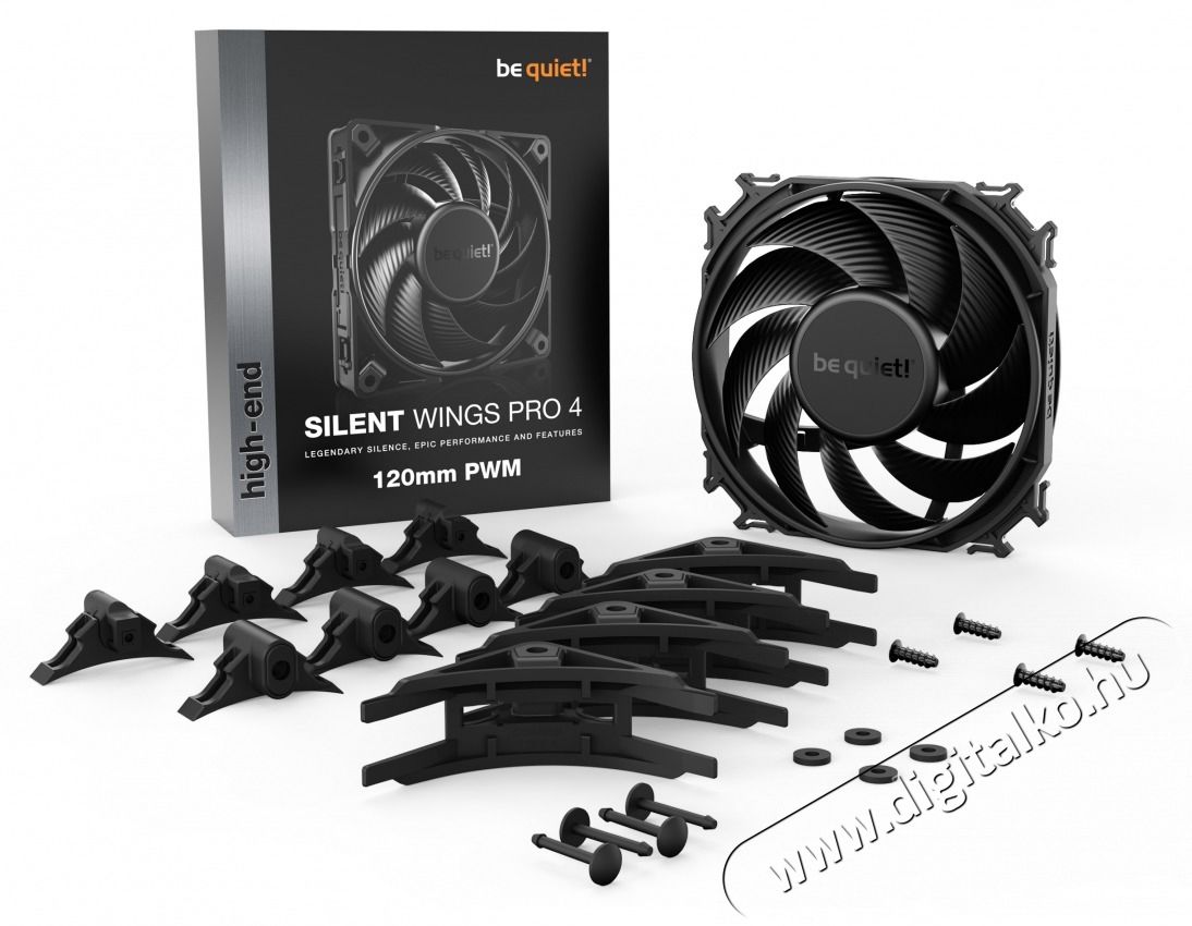 BE QUIET ! SILENT WINGS PRO 4 120mm PWM fekete ventil&aacute;tor Iroda &eacute;s sz&aacute;m&iacute;t&aacute;stechnika - Sz&aacute;m&iacute;t&oacute;g&eacute;p tartoz&eacute;k - Ventil&aacute;tor - 462671