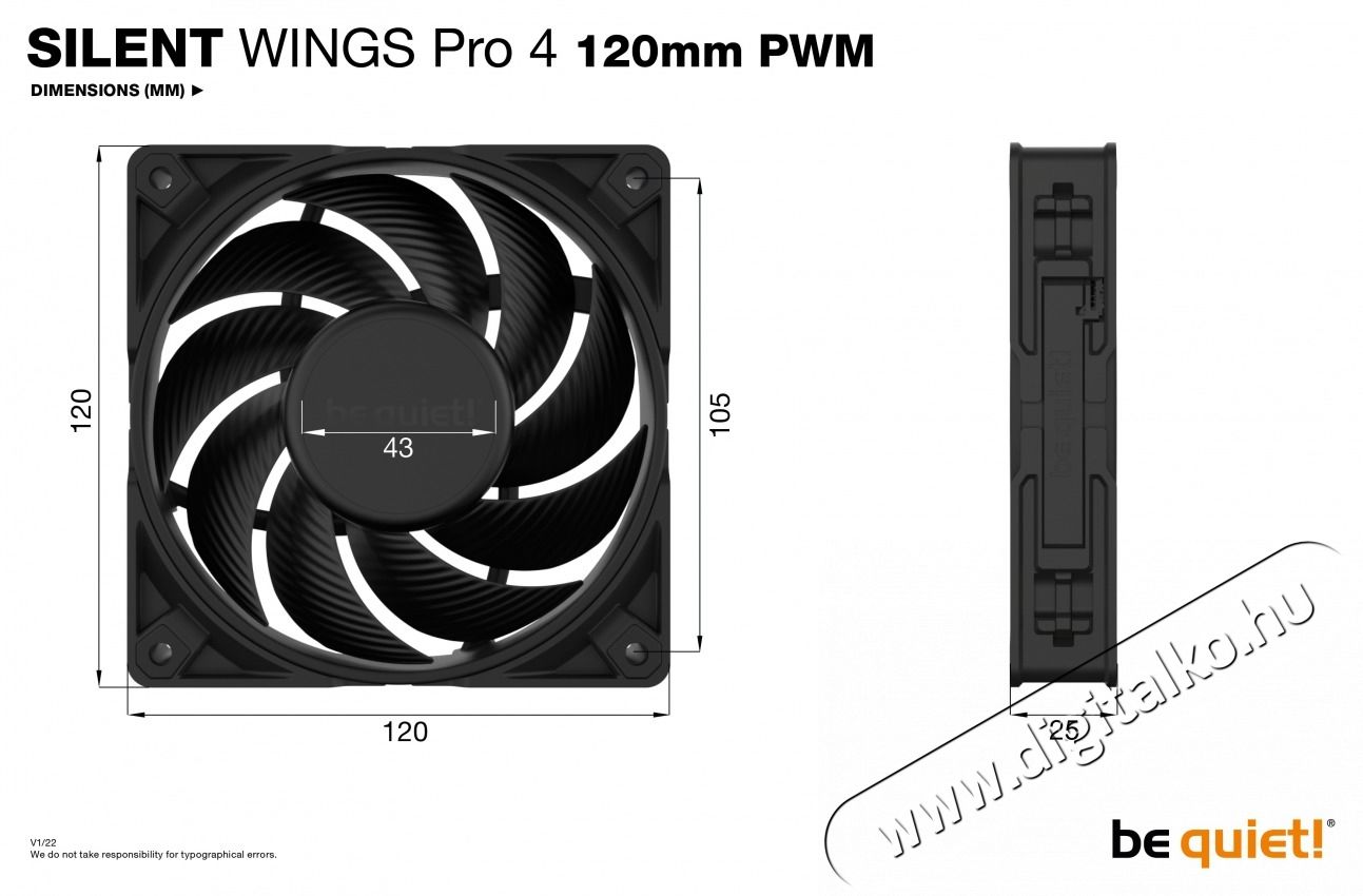 BE QUIET ! SILENT WINGS PRO 4 120mm PWM fekete ventil&aacute;tor Iroda &eacute;s sz&aacute;m&iacute;t&aacute;stechnika - Sz&aacute;m&iacute;t&oacute;g&eacute;p tartoz&eacute;k - Ventil&aacute;tor - 462671