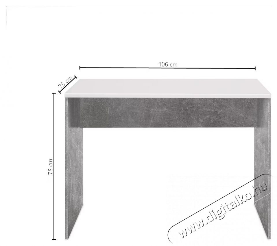 Bega OPTIMUS &iacute;r&oacute;asztal, m&eacute;retei 106x75x75 cm, sz&iacute;ne beton/feh&eacute;r H&aacute;ztart&aacute;s / Otthon / K&uuml;lt&eacute;r - Egy&eacute;b h&aacute;ztart&aacute;si term&eacute;k - 536089