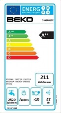 Beko DSS28020X beépíthető mosogatógép Konyhai termékek - Mosogatógép - Keskeny (45cm-ig) beépíthető mosogatógép - 327076
