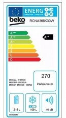 Beko RCNA366K30W Alulfagyasztós hűtőszekrény Konyhai termékek - Hűtő, fagyasztó (szabadonálló) - Alulfagyasztós kombinált hűtő - 362603