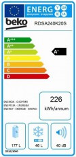 Beko RDSA240K20S felülfagyasztós hűtő Konyhai termékek - Hűtő, fagyasztó (szabadonálló) - Felülfagyasztós kombinált hűtő - 348403