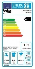 Beko WTV 9636 XS0 Elöltöltős mosógép Háztartás / Otthon / Kültér - Mosógép / szárítógép - Elöltöltős normál (60cm-ig) mosógép - 360667