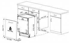Beko DIN-24310 beépíthető mosogatógép Konyhai termékek - Mosogatógép - Normál (60cm) beépíthető mosogatógép - 346616