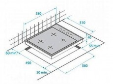 Beko HIZG64120SX gázfőzőlap Konyhai termékek - Sütő-főzőlap, tűzhely (beépíthető) - Gázfőzőlap (beépíthető) - 303229