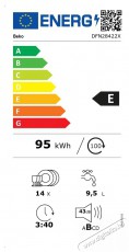 Beko DFN28422X mosogatógép Konyhai termékek - Mosogatógép - Normál (60cm) szabadonálló mosogatógép - 373226