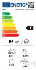 Beko DVN-05320 W Mosogatógép Konyhai termékek - Mosogatógép - Normál (60cm) szabadonálló mosogatógép - 381348