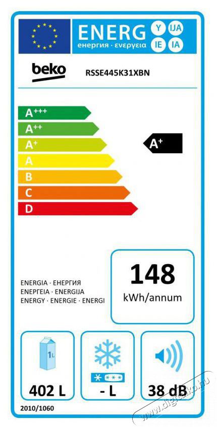Beko RSSE-445K31 XBN egyajt&oacute;s hűtőszekr&eacute;ny Konyhai term&eacute;kek - Hűtő, fagyaszt&oacute; (szabadon&aacute;ll&oacute;) - Egyajt&oacute;s hűtő - 373494
