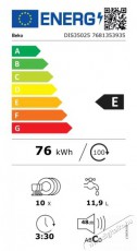 Beko DIS35025 beépíthető keskeny mosogatógép Konyhai termékek - Mosogatógép - Keskeny (45cm-ig) beépíthető mosogatógép - 499654