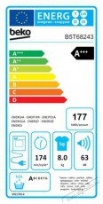 Beko B5T68243 SZÁRÍTÓGÉP HŐSZIVATTYÚS Háztartás / Otthon / Kültér - Mosógép / szárítógép - Mosó-szárítógép - 499560