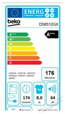 Beko DS8512GX hőszivattyús szárítógép, OptiSense, 8 kg, A energiaosztály, Fehér Háztartás / Otthon / Kültér - Mosógép / szárítógép - Mosó-szárítógép - 499561