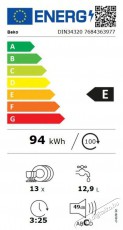 Beko DIN-34320 beépíthető mosogatógép Konyhai termékek - Mosogatógép - Normál (60cm) beépíthető mosogatógép - 373463