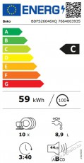 Beko BDFS26046XQ keskeny mosogatógép Konyhai termékek - Mosogatógép - Keskeny (45cm-ig) szabadonálló mosogatógép - 505271