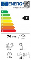 Beko BDIN38542P Norm&aacute;l (60cm) be&eacute;p&iacute;thető mosogat&oacute;g&eacute;p Konyhai term&eacute;kek - Mosogat&oacute;g&eacute;p - Norm&aacute;l (60cm) be&eacute;p&iacute;thető mosogat&oacute;g&eacute;p - 526990