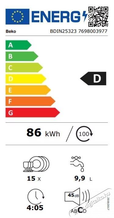 Beko Be&eacute;p&iacute;thető mosogat&oacute;g&eacute;p, 15 ter&iacute;t&eacute;k, 5 program Konyhai term&eacute;kek - Mosogat&oacute;g&eacute;p - Norm&aacute;l (60cm) be&eacute;p&iacute;thető mosogat&oacute;g&eacute;p - 532995