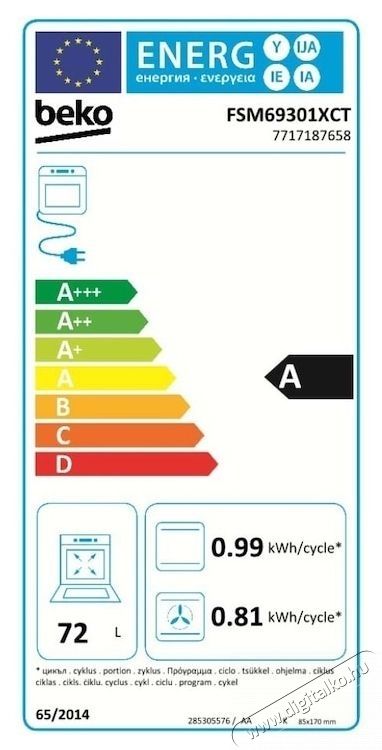 Beko FSST62110DW Tűzhely, Mixt, 4 &eacute;gő, elektromos gy&uacute;jt&aacute;s, grill, rotisserie, A energiaoszt&aacute;ly, 60 cm, feh&eacute;r Konyhai term&eacute;kek - S&uuml;tő-főzőlap, tűzhely (szabadon&aacute;ll&oacute;) - Kombin&aacute;lt tűzhely (szabadon&aacute;ll&oacute;) - 533006