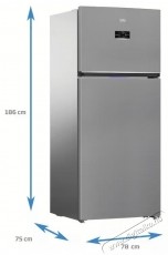 Beko B5RDNE594ZXB K&eacute;tajt&oacute;s hűtőszekr&eacute;ny, 557 l, NoFrost, HarvestFresh, Everfresh+, AeroFlow, Display, E energiaoszt&aacute;ly, 186 cm, Metal Look Konyhai term&eacute;kek - Hűtő, fagyaszt&oacute; (szabadon&aacute;ll&oacute;) - Fel&uuml;lfagyaszt&oacute;s kombin&aacute;lt hűtő - 532963