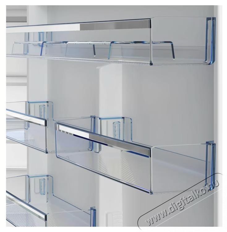 Beko B5RDNE594ZXB K&eacute;tajt&oacute;s hűtőszekr&eacute;ny, 557 l, NoFrost, HarvestFresh, Everfresh+, AeroFlow, Display, E energiaoszt&aacute;ly, 186 cm, Metal Look Konyhai term&eacute;kek - Hűtő, fagyaszt&oacute; (szabadon&aacute;ll&oacute;) - Fel&uuml;lfagyaszt&oacute;s kombin&aacute;lt hűtő - 532963
