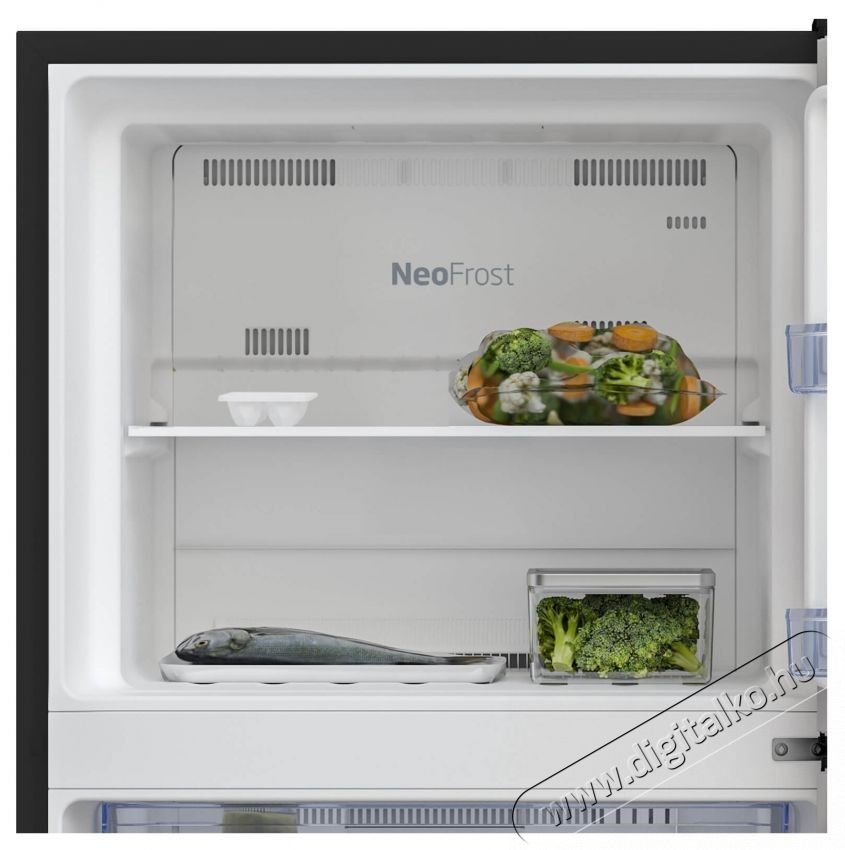 Beko RDNT401I40SWBN, Hűtő, k&eacute;tajt&oacute;s 375 l, NeoFrost Dual Cooling, HarvestFresh, NutriFreeze, Kijelző &eacute;rint&eacute;svez&eacute;rl&eacute;s, No Frost Freezer, E energiaoszt&aacute;ly, M 172 cm, Fekete Konyhai term&eacute;kek - Hűtő, fagyaszt&oacute; (szabadon&aacute;ll&oacute;) - Fel&uuml;lfagyaszt&oacute;s kombin&aacute;lt hűtő - 532952