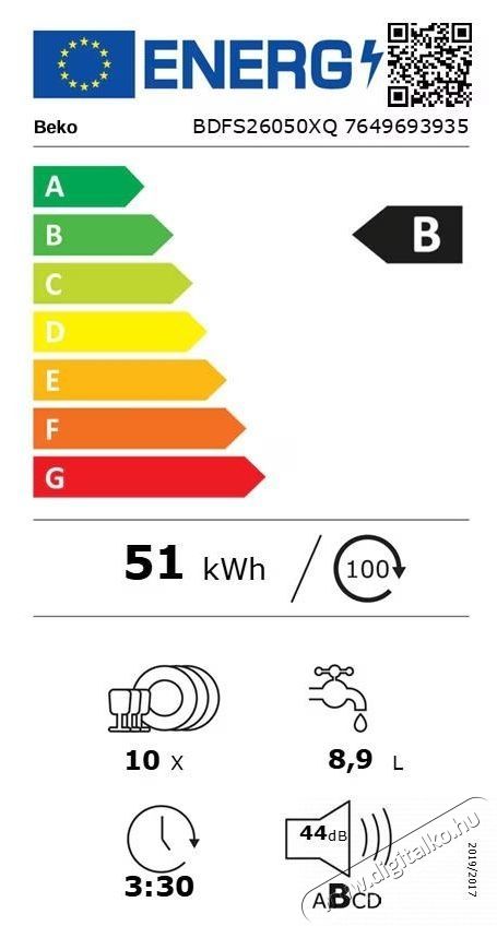Beko BDFS26050XQ szabadon &aacute;ll&oacute; mosogat&oacute;g&eacute;p, 45 cm, Rozsdamentes ac&eacute;l Konyhai term&eacute;kek - Mosogat&oacute;g&eacute;p - Keskeny (45cm-ig) szabadon&aacute;ll&oacute; mosogat&oacute;g&eacute;p - 534852