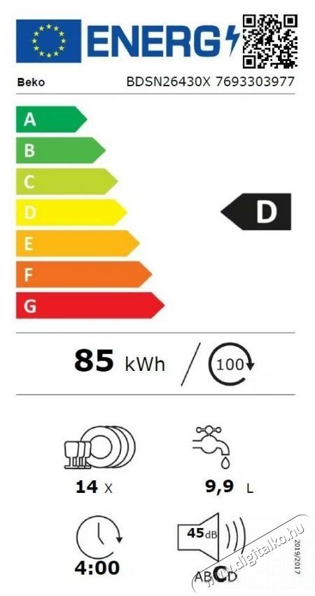 Beko BDSN26430X, F&eacute;lig be&eacute;p&iacute;thető mosogat&oacute;g&eacute;p, 60 cm, Ujjlenyomat mentes rozsdamentes ac&eacute;l Konyhai term&eacute;kek - Mosogat&oacute;g&eacute;p - Norm&aacute;l (60cm) be&eacute;p&iacute;thető mosogat&oacute;g&eacute;p - 534863